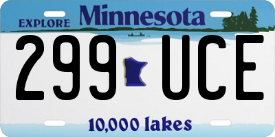 MN license plate 299UCE