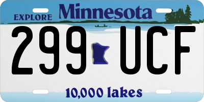 MN license plate 299UCF