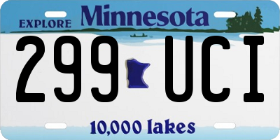 MN license plate 299UCI