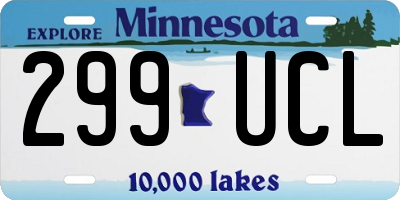 MN license plate 299UCL