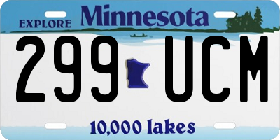 MN license plate 299UCM