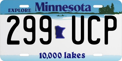 MN license plate 299UCP