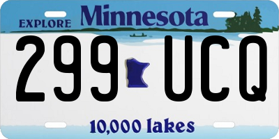 MN license plate 299UCQ