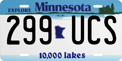 MN license plate 299UCS