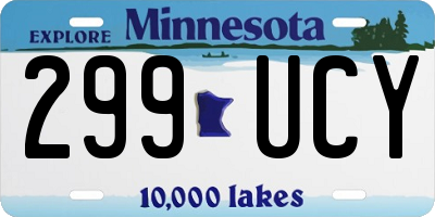 MN license plate 299UCY