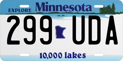 MN license plate 299UDA