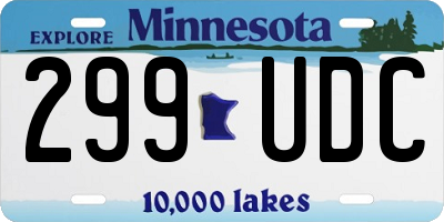 MN license plate 299UDC