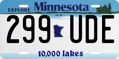 MN license plate 299UDE