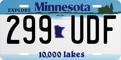 MN license plate 299UDF