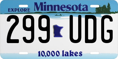 MN license plate 299UDG