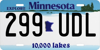 MN license plate 299UDL