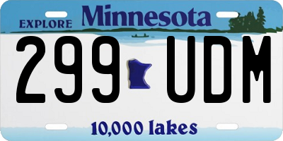 MN license plate 299UDM