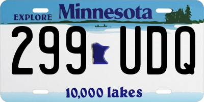 MN license plate 299UDQ