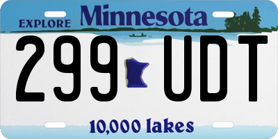 MN license plate 299UDT