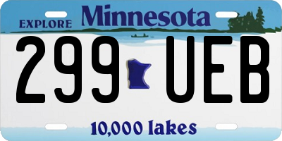 MN license plate 299UEB