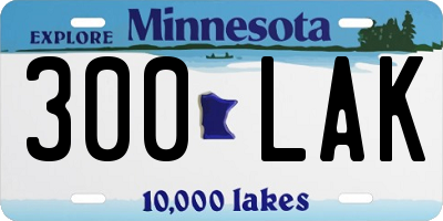 MN license plate 300LAK