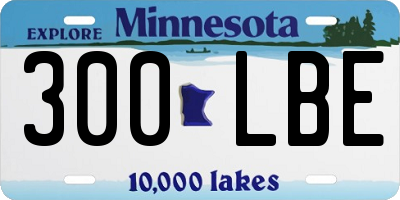 MN license plate 300LBE
