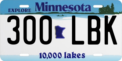 MN license plate 300LBK