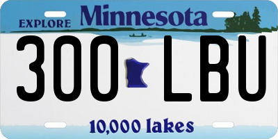MN license plate 300LBU