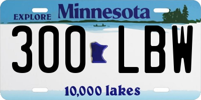 MN license plate 300LBW