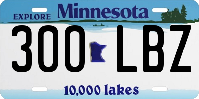 MN license plate 300LBZ