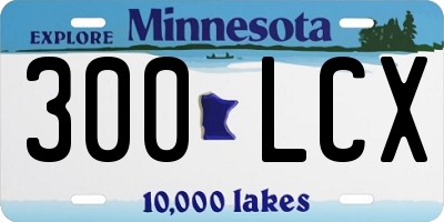 MN license plate 300LCX