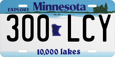 MN license plate 300LCY