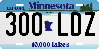 MN license plate 300LDZ
