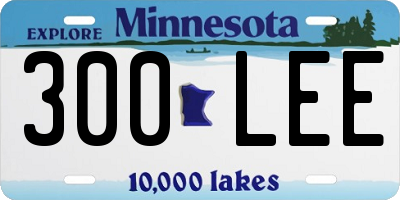 MN license plate 300LEE