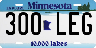 MN license plate 300LEG