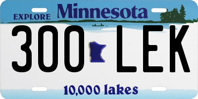 MN license plate 300LEK