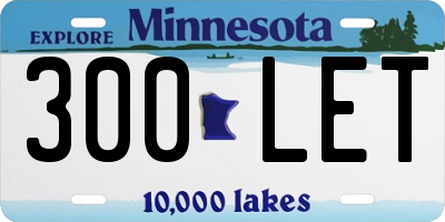 MN license plate 300LET