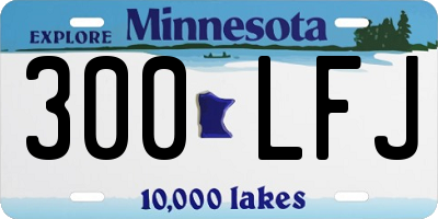 MN license plate 300LFJ