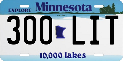 MN license plate 300LIT