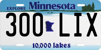 MN license plate 300LIX