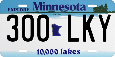 MN license plate 300LKY