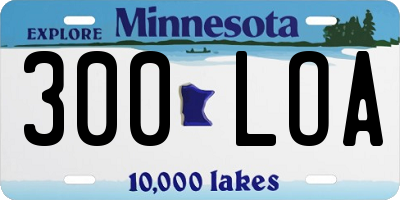 MN license plate 300LOA