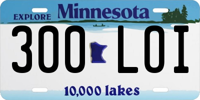 MN license plate 300LOI