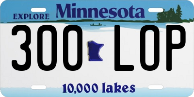 MN license plate 300LOP