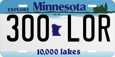 MN license plate 300LOR