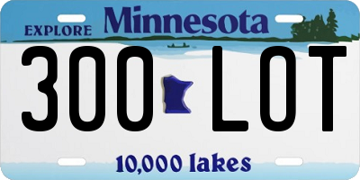 MN license plate 300LOT