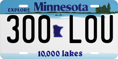 MN license plate 300LOU