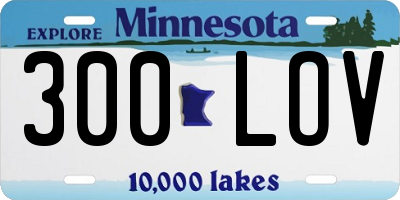 MN license plate 300LOV