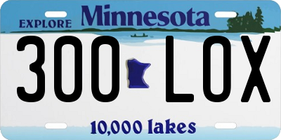 MN license plate 300LOX