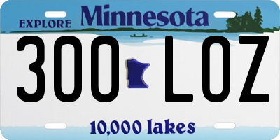 MN license plate 300LOZ