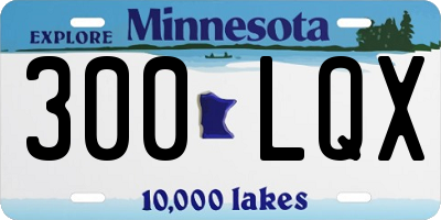 MN license plate 300LQX