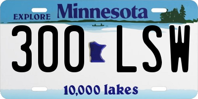 MN license plate 300LSW