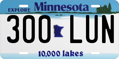 MN license plate 300LUN