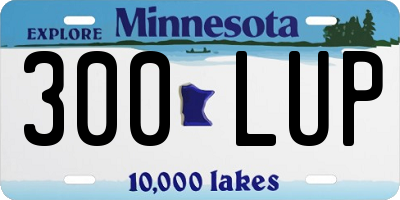 MN license plate 300LUP