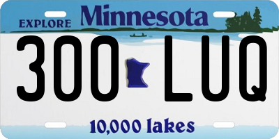 MN license plate 300LUQ